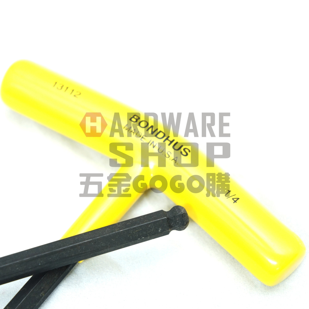 美國 BONDHUS 英制 13112 1/4 T型 超長 球型 六角板手 球頭 六角扳手-細節圖4