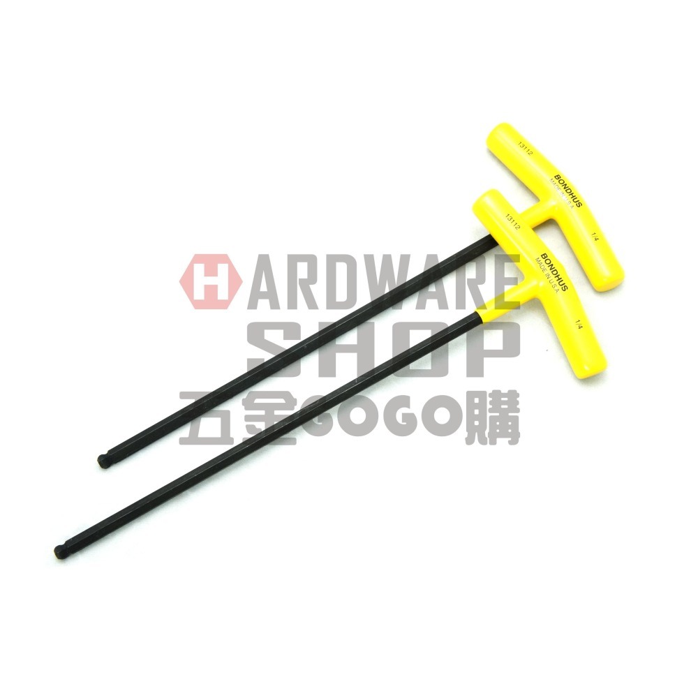 美國 BONDHUS 英制 13112 1/4 T型 超長 球型 六角板手 球頭 六角扳手-細節圖4