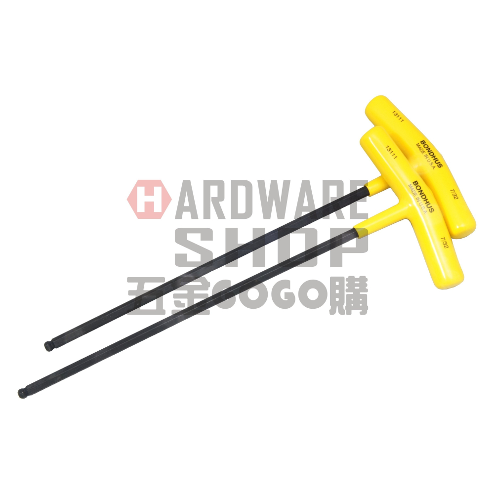 美國 BONDHUS 英制 13111 7/32 T型 超長 球型 六角板手 球頭 六角扳手-細節圖3