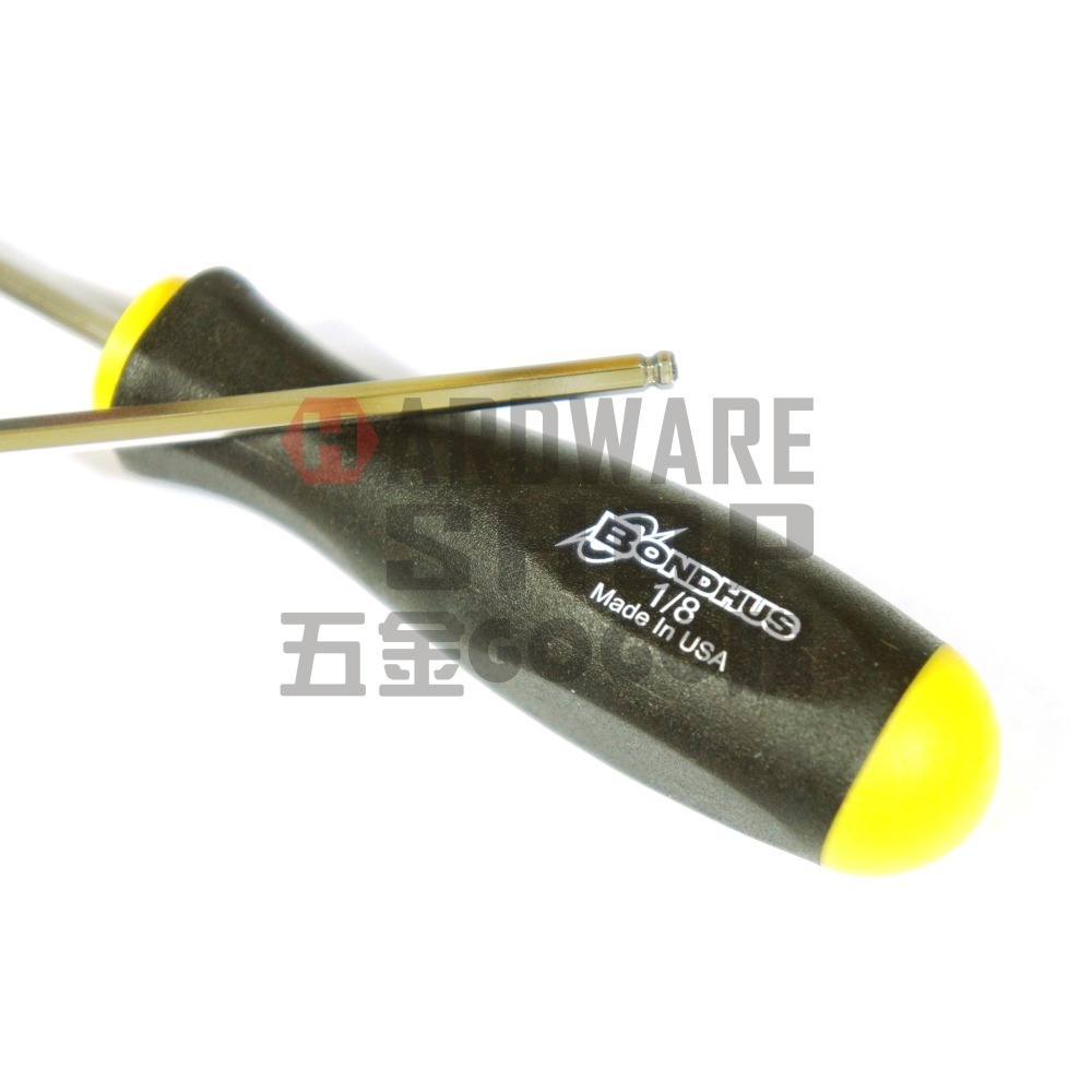 美國 BONDHUS 英制 16607 1/8 白金 六角起子 球型 六角板手 球頭 六角扳手-細節圖3