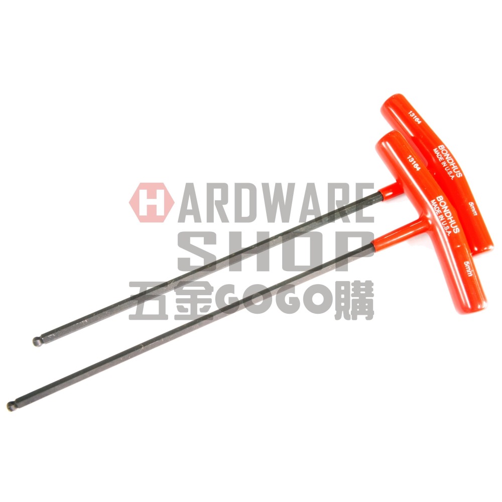 美國 BONDHUS 公制 13164 5.0 mm T型 超長 球型 六角板手 球頭 六角扳手 5mm-細節圖3