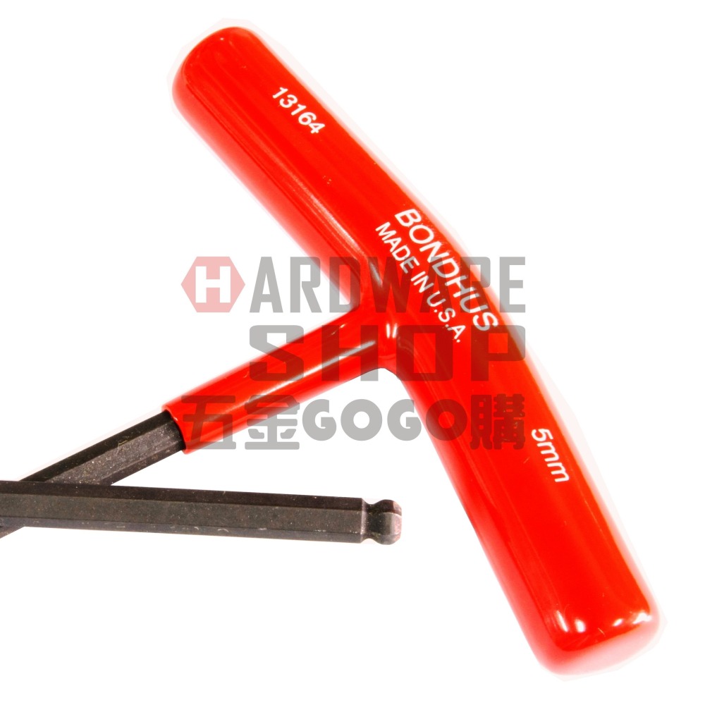 美國 BONDHUS 公制 13164 5.0 mm T型 超長 球型 六角板手 球頭 六角扳手 5mm-細節圖4