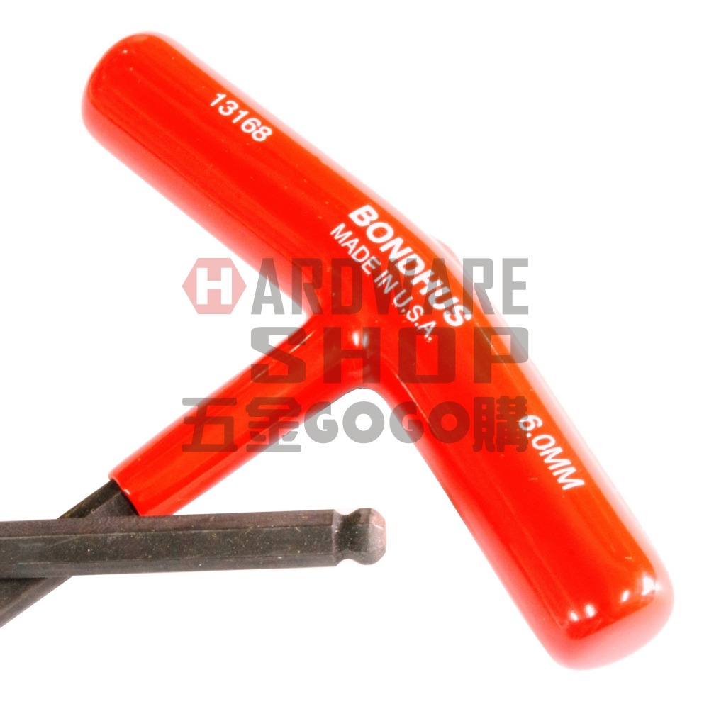 美國 BONDHUS 公制 13168 6.0 mm T型 超長 球型 六角板手 球頭 六角扳手 6mm-細節圖4