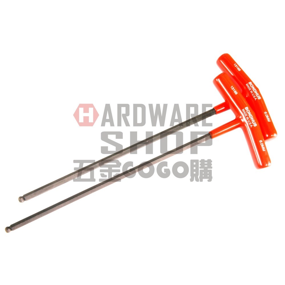 美國 BONDHUS 公制 6.0 mm 13168 T型 超長 球型 六角板手 球頭 六角扳手 6mm-細節圖4