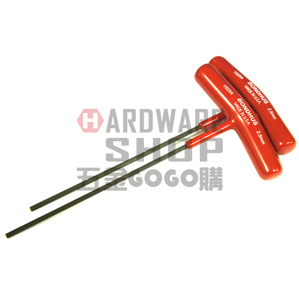 美國 BONDHUS 公制 15254 2.5 mm T型 六角板手 六角扳手 2,5mm-細節圖3