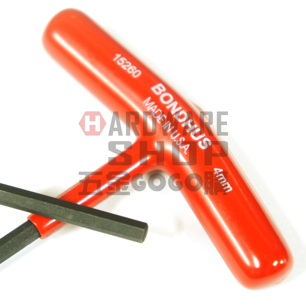 美國 BONDHUS 公制 15260 4.0 mm T型 六角板手 六角扳手 4mm-細節圖4