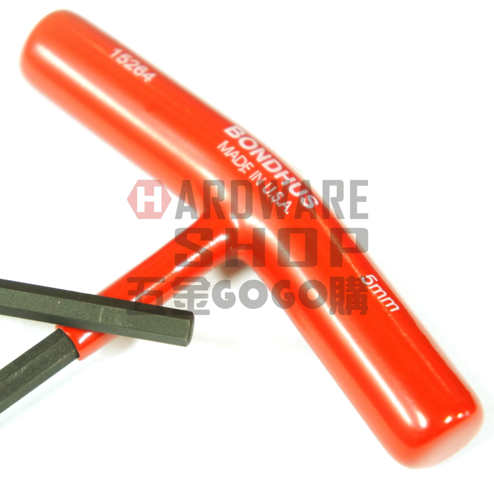美國 BONDHUS 公制 15264 5.0 mm T型 六角板手 六角扳手 5mm-細節圖4