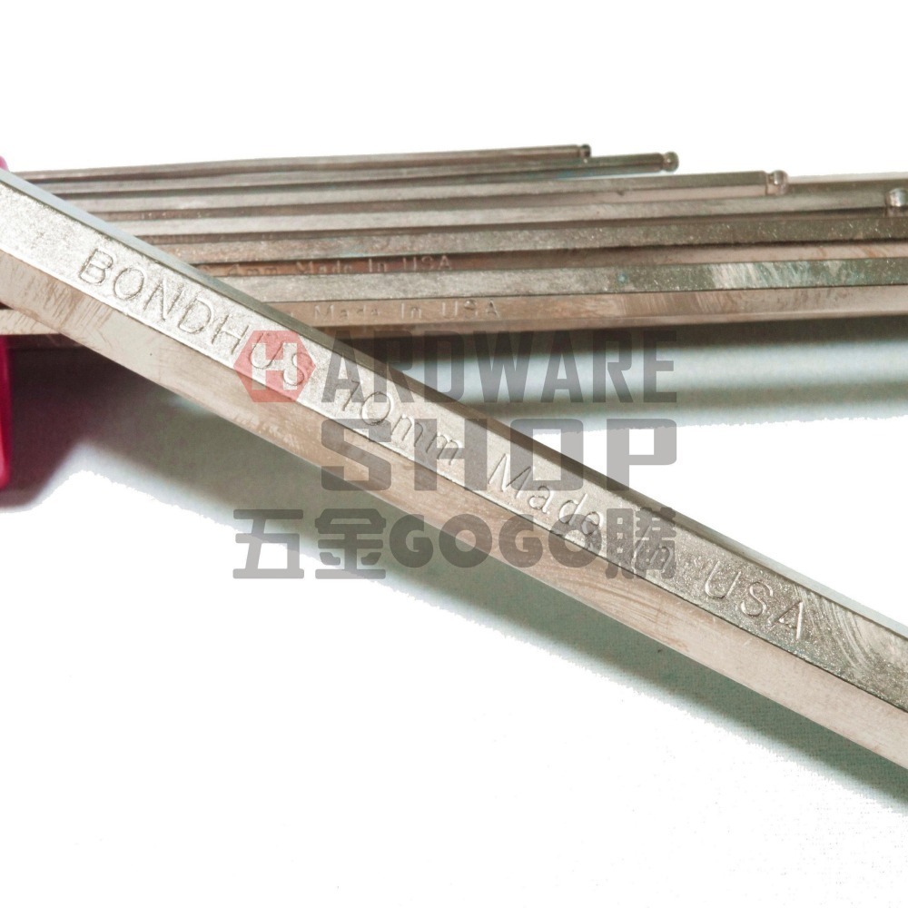 美國 BONDHUS 公制 9支組 17099 白金 球型 六角板手 球頭 六角扳手-細節圖3