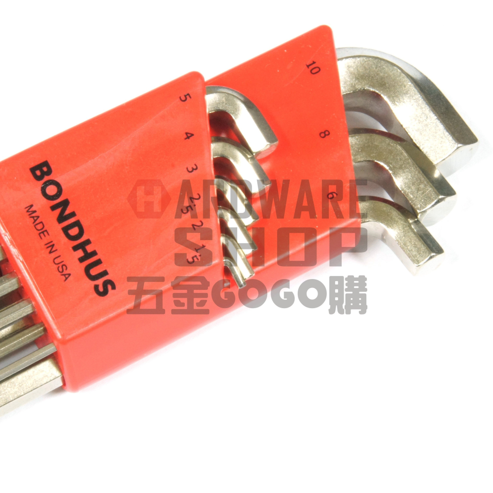 美國 BONDHUS 公制 16799 9支組 白金 球型 短頭 六角板手 球頭 六角扳手-細節圖5