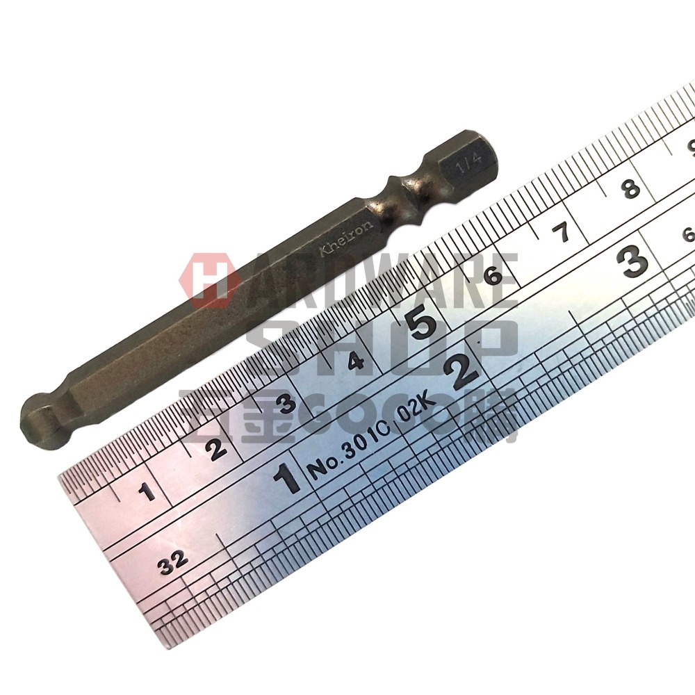 六角 球型 起子頭 英制 1/4 × 65L 球頭 六角起子 六角板手 六角扳手 1/4＂ × 65 mm-細節圖2