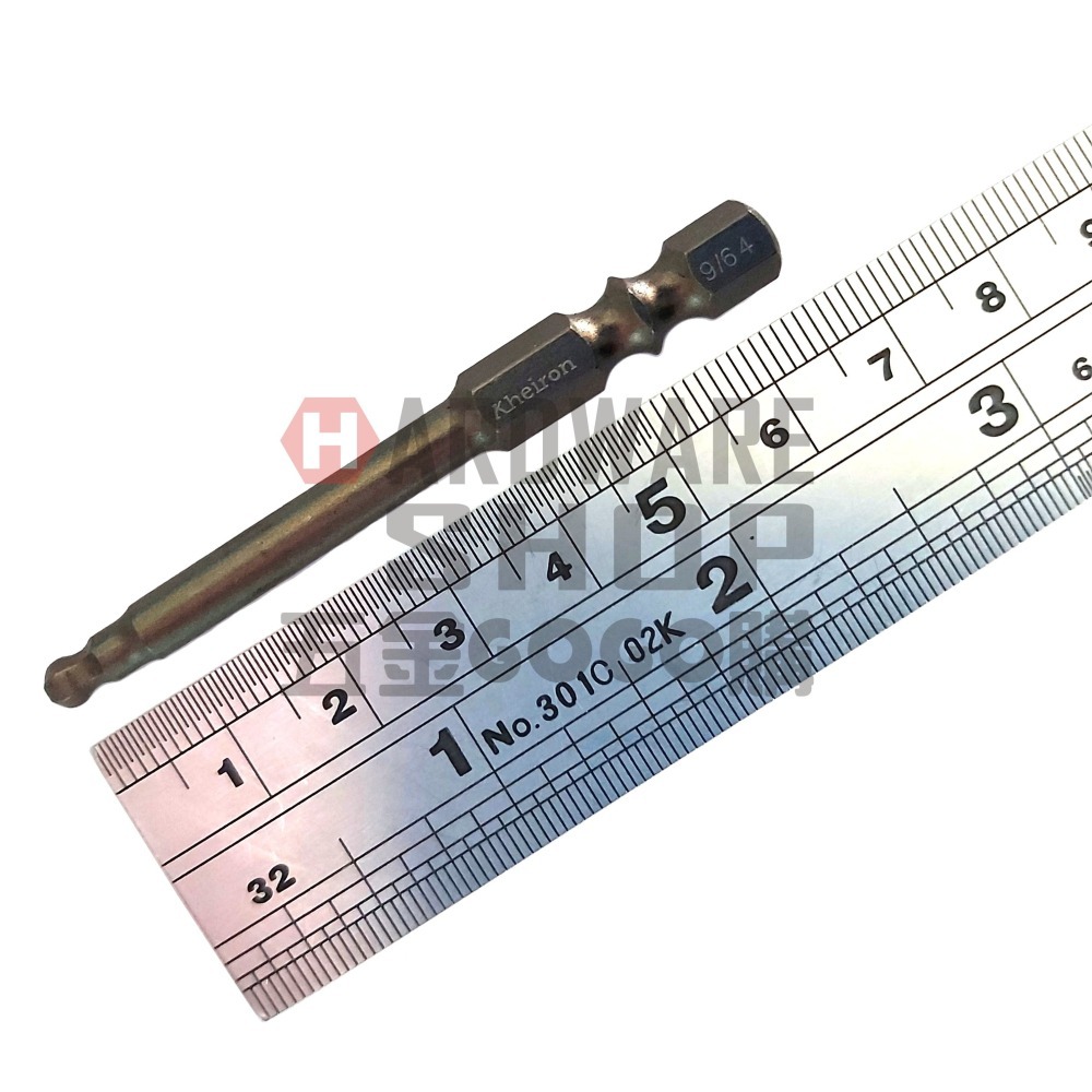 六角 球型 起子頭 英制 9/64 × 65L 車修 球頭 六角起子 六角板手 六角扳手 9/64＂ × 65 mm-細節圖2
