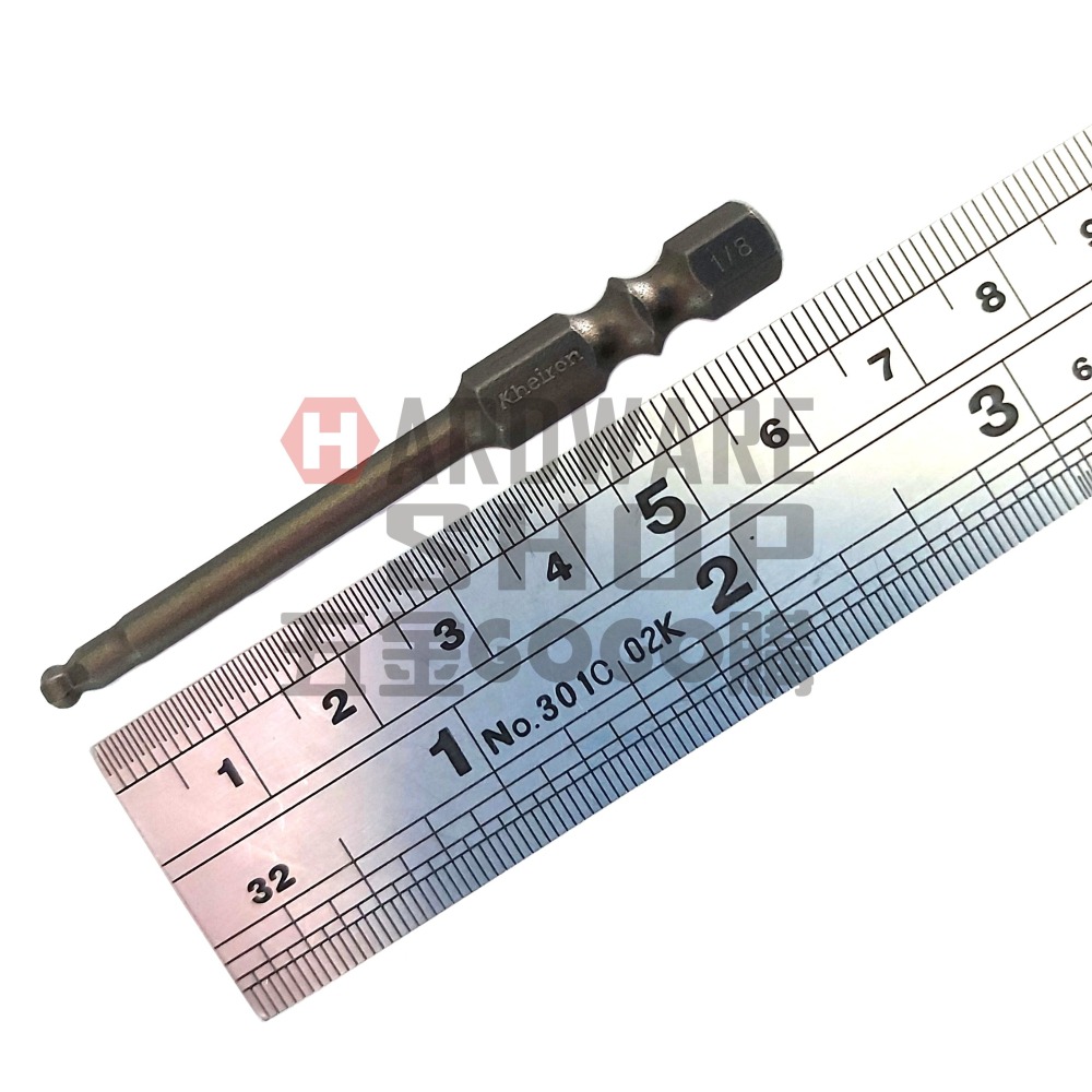 六角 球型 起子頭 英制 1/8 × 65L 車修 球頭 六角起子 六角板手 六角扳手 1/8＂ × 65 mm-細節圖2