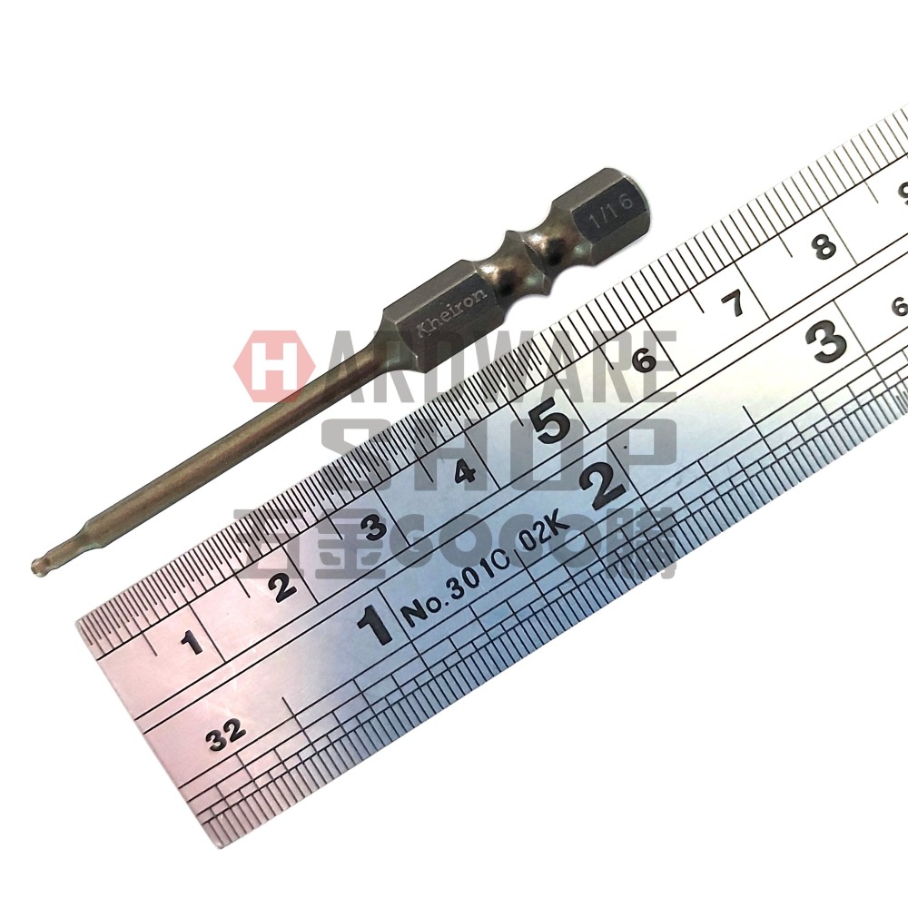 六角 球型 起子頭 英制 1/16 × 65L 車修 球頭 六角起子 六角板手 六角扳手 1/16＂ × 65 mm-細節圖2