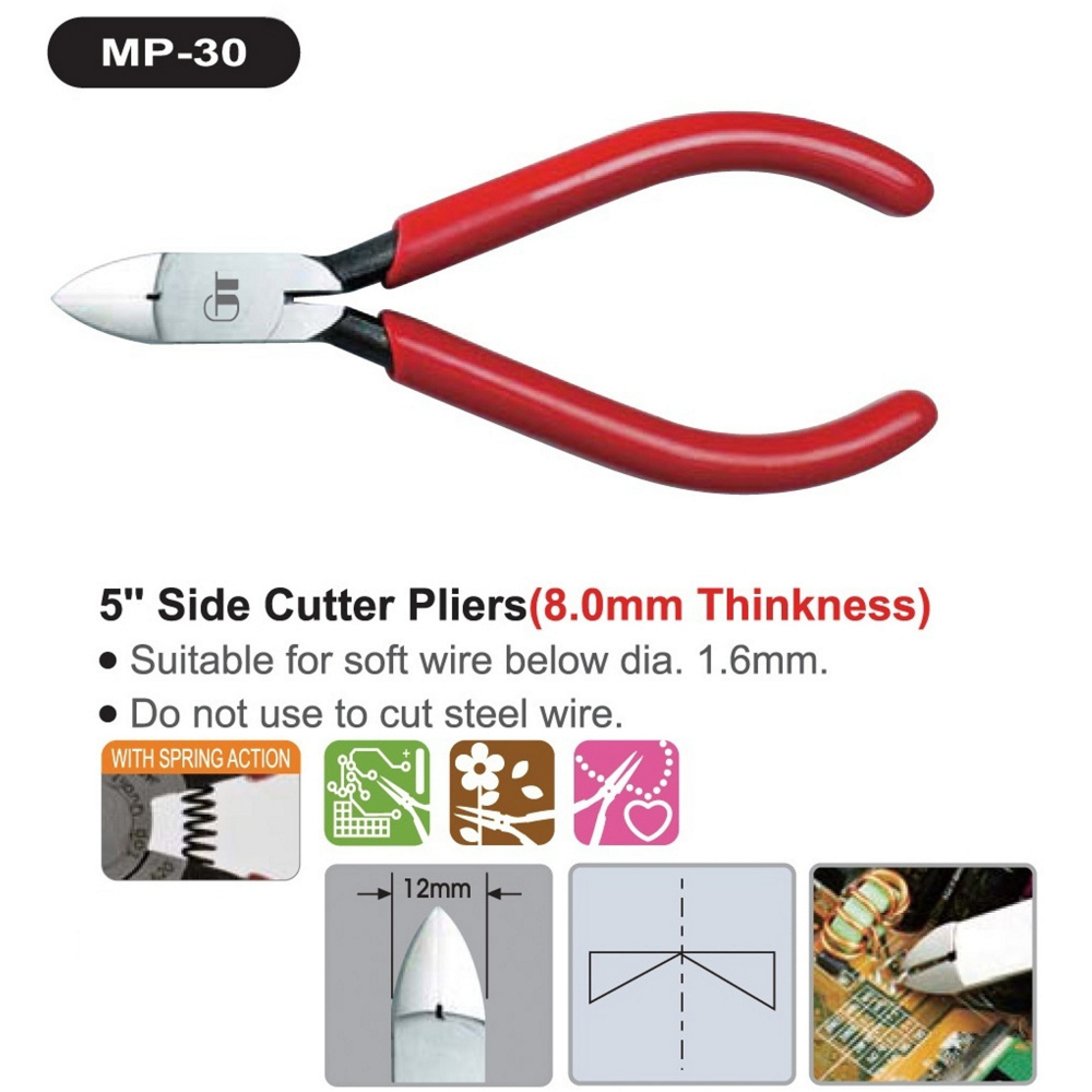 台灣 GT Good Tools MP-30 電子 斜口鉗 5＂ 125mm MP30-細節圖2