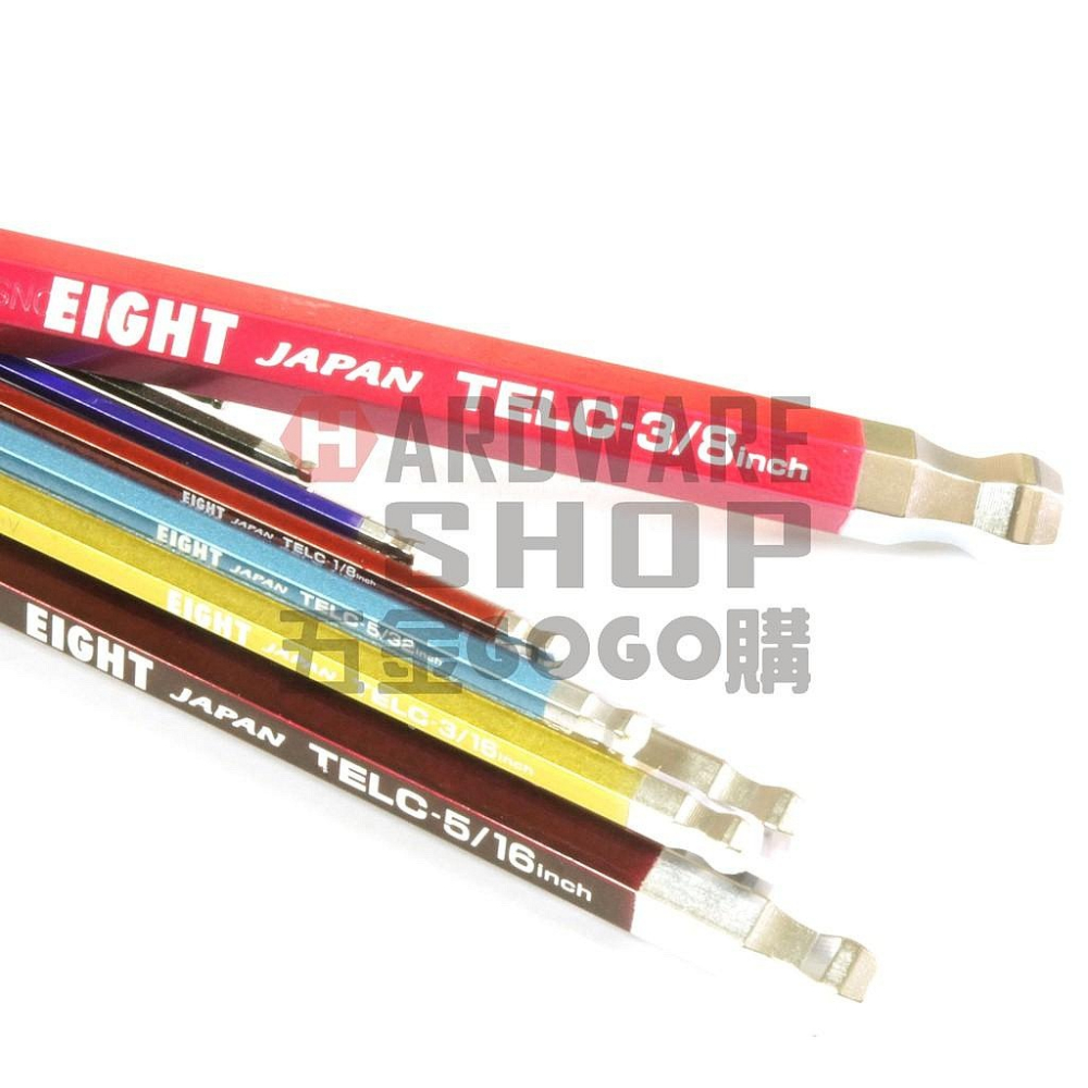 日本 EIGHT 英制 TELC-S9N 9支組 彩色 白金 多角 球型 六角板手 球頭 六角扳手 TELCS9N-細節圖4