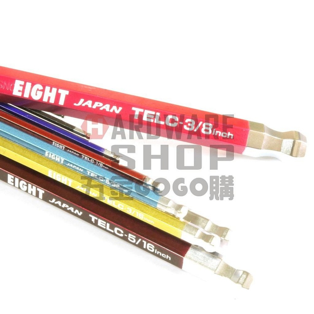 日本 EIGHT 英制 TELC-S9N 9支組 彩色 白金 多角 球型 六角板手 球頭 六角扳手 TELCS9N-細節圖4