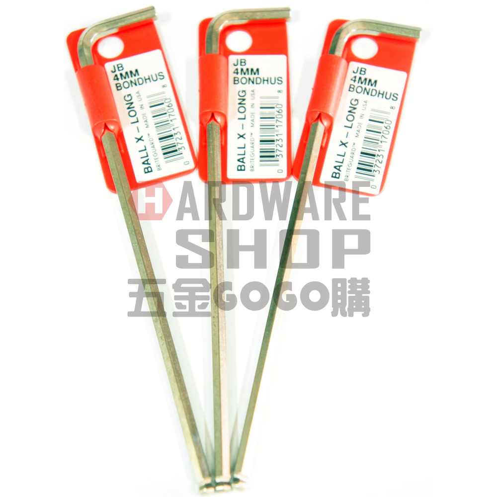 美國 BONDHUS 公制 4.0 mm 17060 白金 球型 六角板手 4mm 球頭 六角扳手-細節圖3