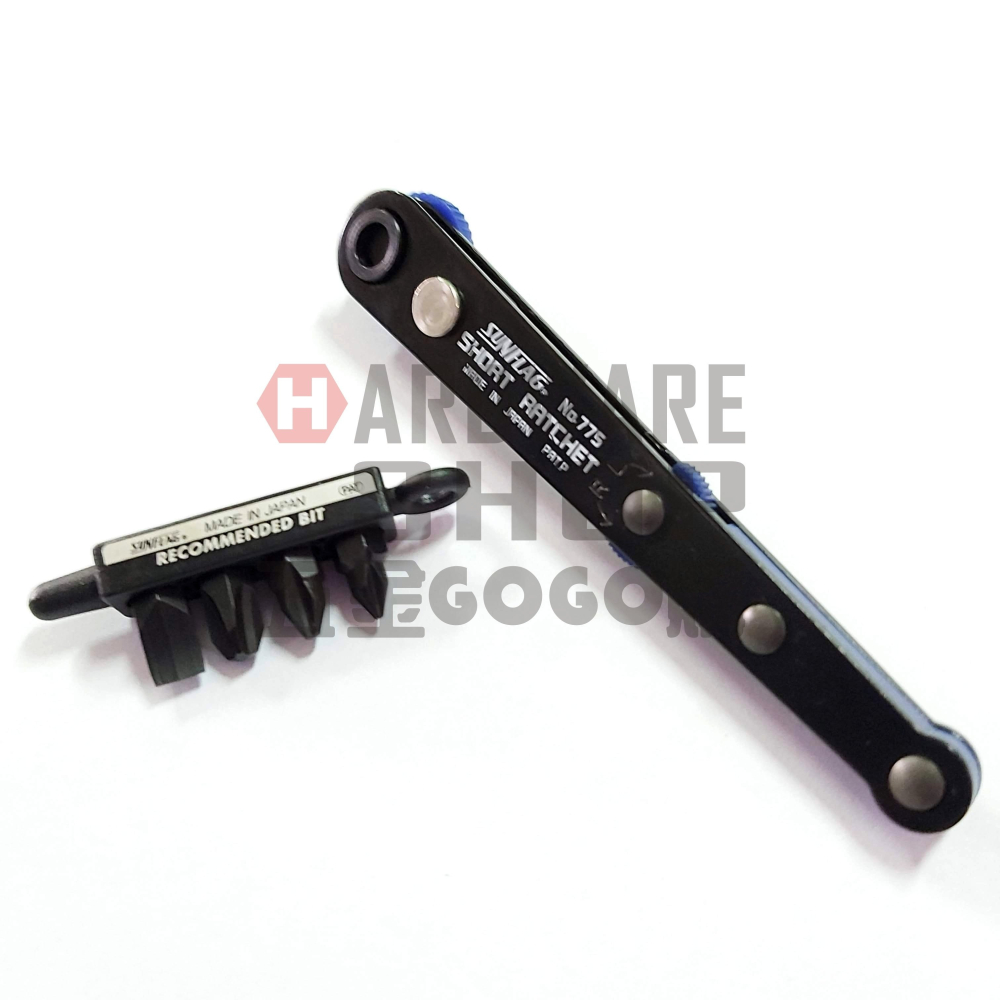 日本 SUNFLAG 新亀 NO.775 超薄 起子頭 棘輪 起子 板手 組 棘輪扳手 775-細節圖6