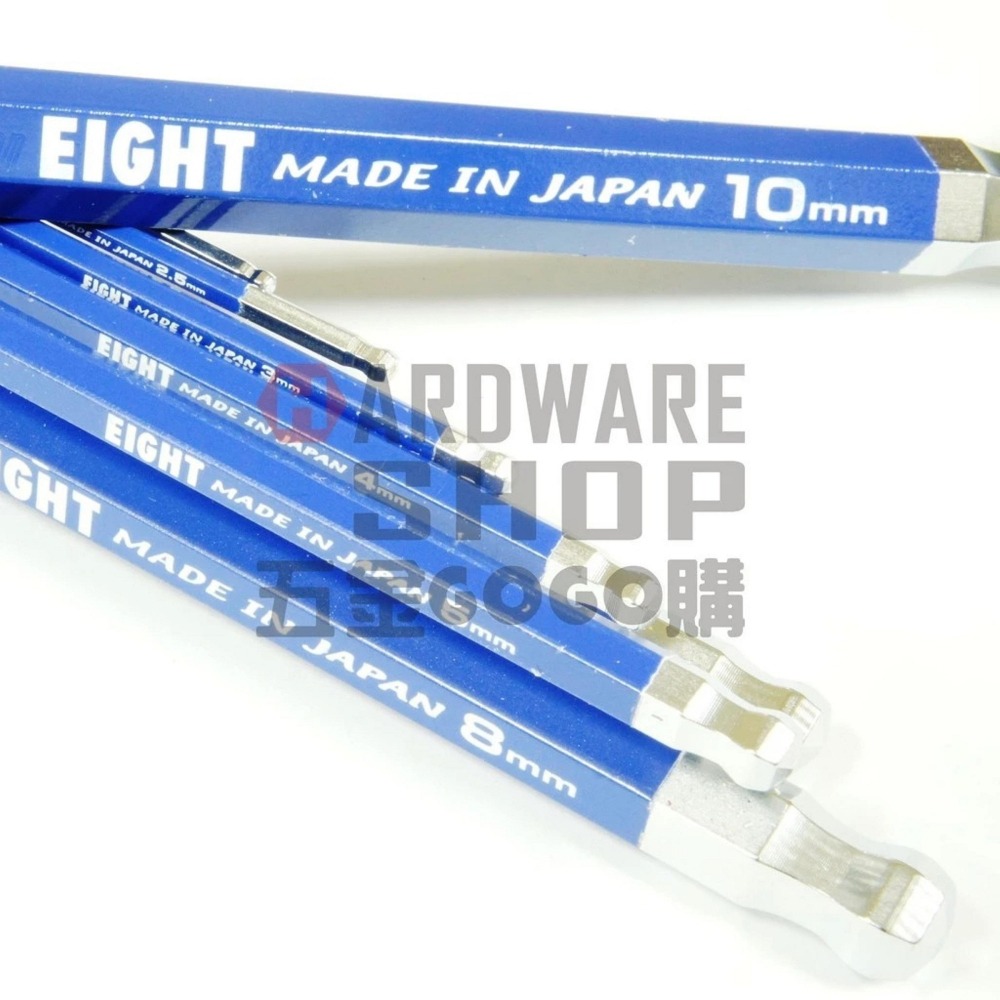 日本 EIGHT 公制 7支組 TLC-S7 BL 白金 多角 球型 六角板手 藍色 球頭 六角扳手 TLCS7BL-細節圖4