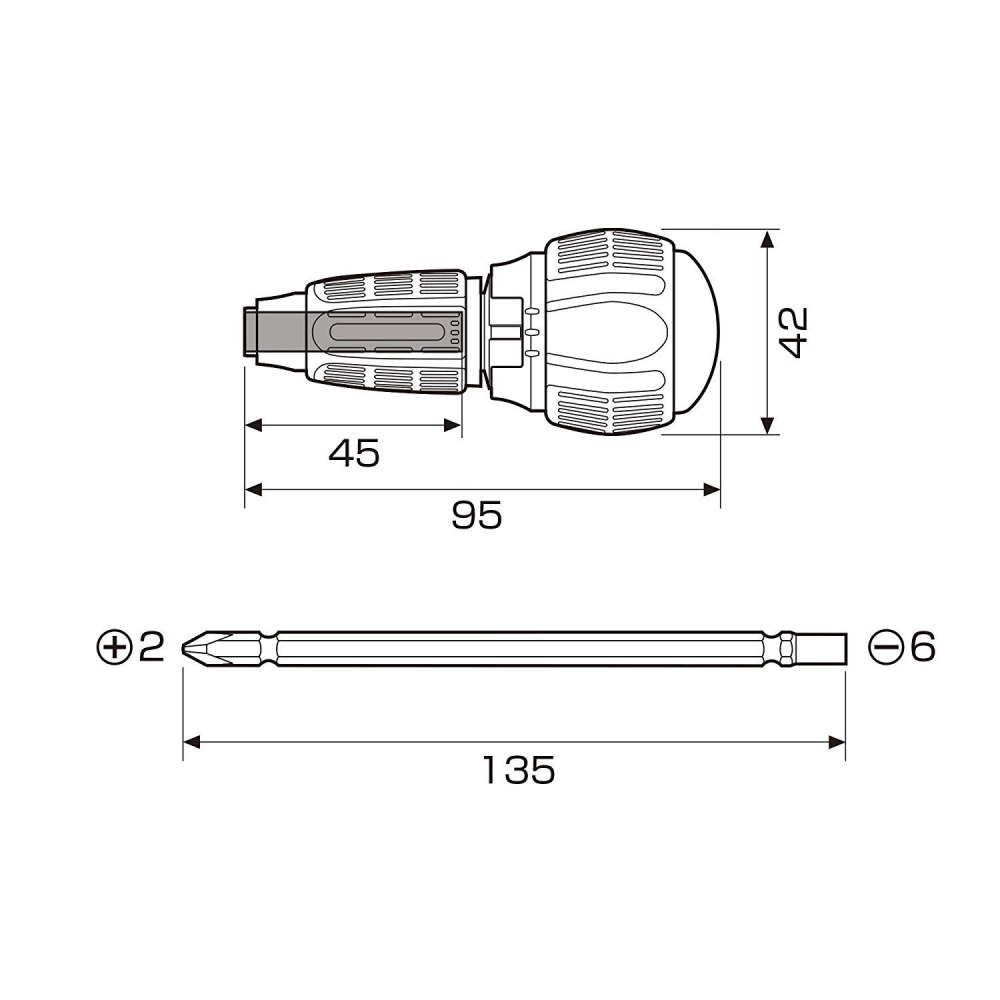 日本 ANEX 兼古製作所 NO.397-D 72齒 棘輪 兩用起子 棘輪起子 397D-細節圖2