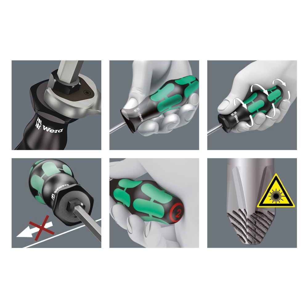 德國 WERA 350 SK 防滑牙 六角軸 十字起子 PH2 × 150 008754 強力六角起子-細節圖4