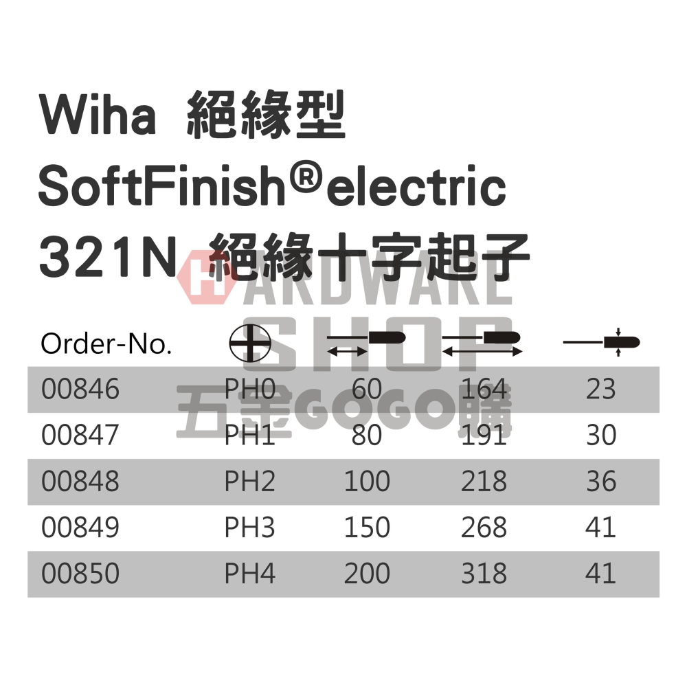 德國 Wiha SoftFinish® Electric 321N 絕緣 十字起子 PH2 × 100 NO.00848-細節圖2