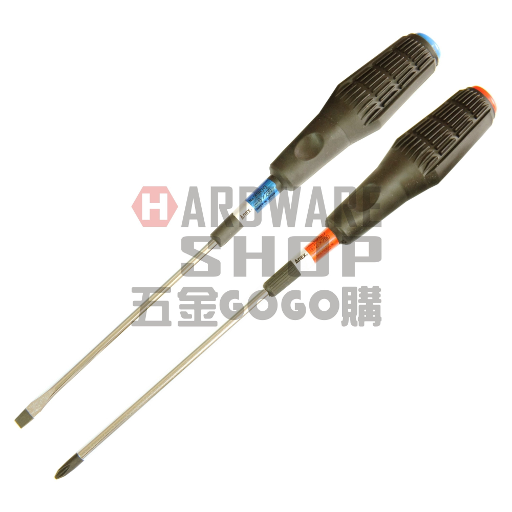 日本 ANEX 兼古製作所 No.3900 橡膠防滑 一字 起子 6.0 × 200 一字螺絲起子 6*200-細節圖5