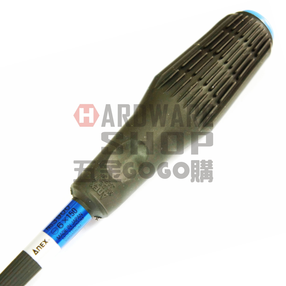 日本 ANEX 兼古製作所 No.3900 橡膠防滑 一字 起子 6.0 × 150 一字螺絲起子 6*150-細節圖3