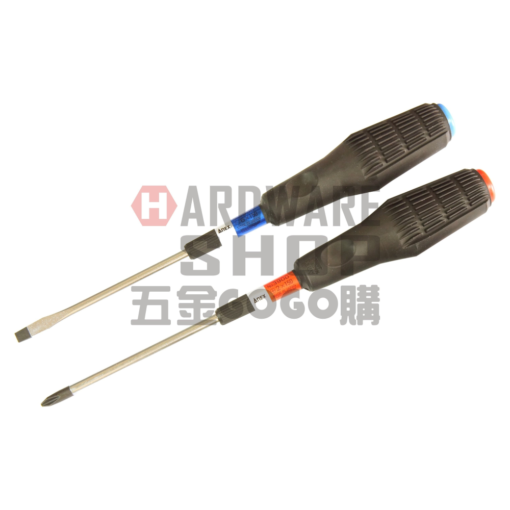 日本 ANEX 兼古製作所 No.3900 橡膠防滑 一字 起子 6.0 × 150 一字螺絲起子 6*150-細節圖5