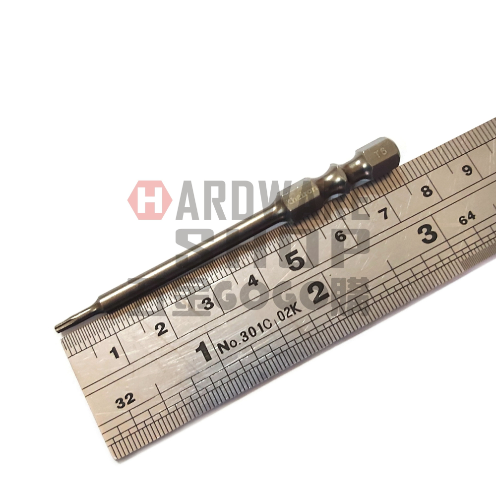單頭 起子頭 TORX 中空 星型 T6 × 75L 車修 梅花 起子頭 T6*75 mm-細節圖2