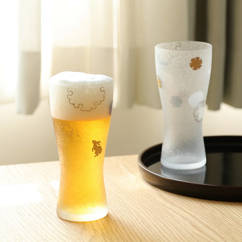 日本製造石塚硝子 雪兔玻璃對杯310ml啤酒杯beer glass 母親節生日禮物交換禮物年節禮盒-細節圖2