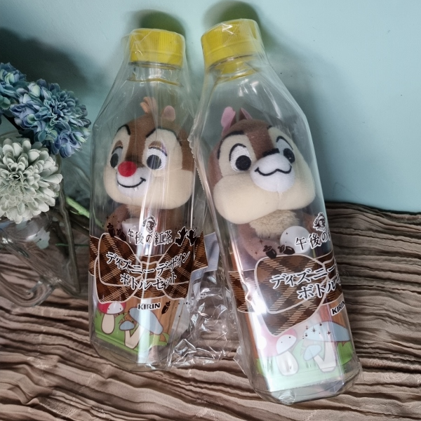 日版午後的紅茶 活動贈品奇奇與蒂蒂一對 救難小福星瓶中小娃娃午後の紅茶-細節圖2