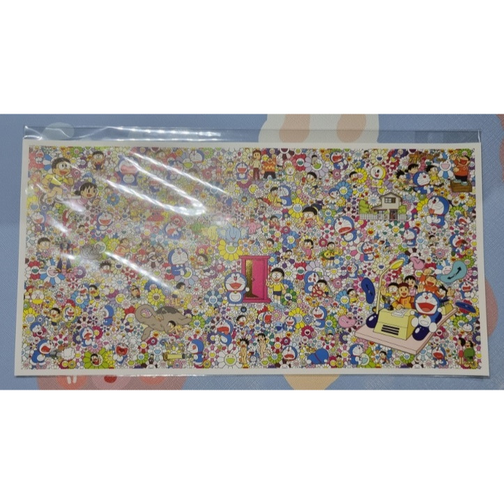 日本2017 THE哆啦A夢展販賣明信片 村上隆燙金明信片 Mr.明信片THEドラえもん展-規格圖2