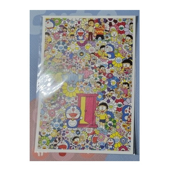 日本2017 THE哆啦A夢展販賣明信片 村上隆燙金明信片 Mr.明信片THEドラえもん展-規格圖2