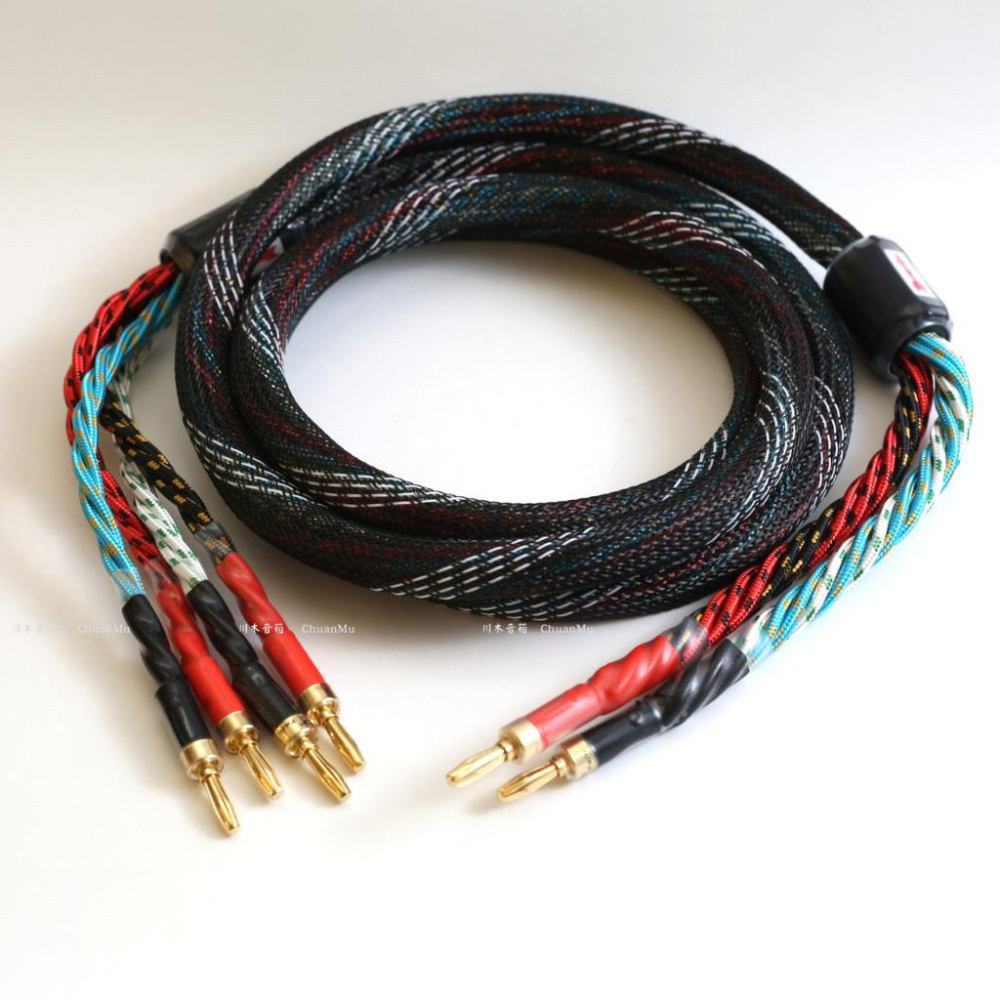 川木T019 二分四喇叭線 美國西電 發燒級 4N純銅 功放 hifi 音響 音箱 香蕉頭 喇叭線 Bi-wire-細節圖2