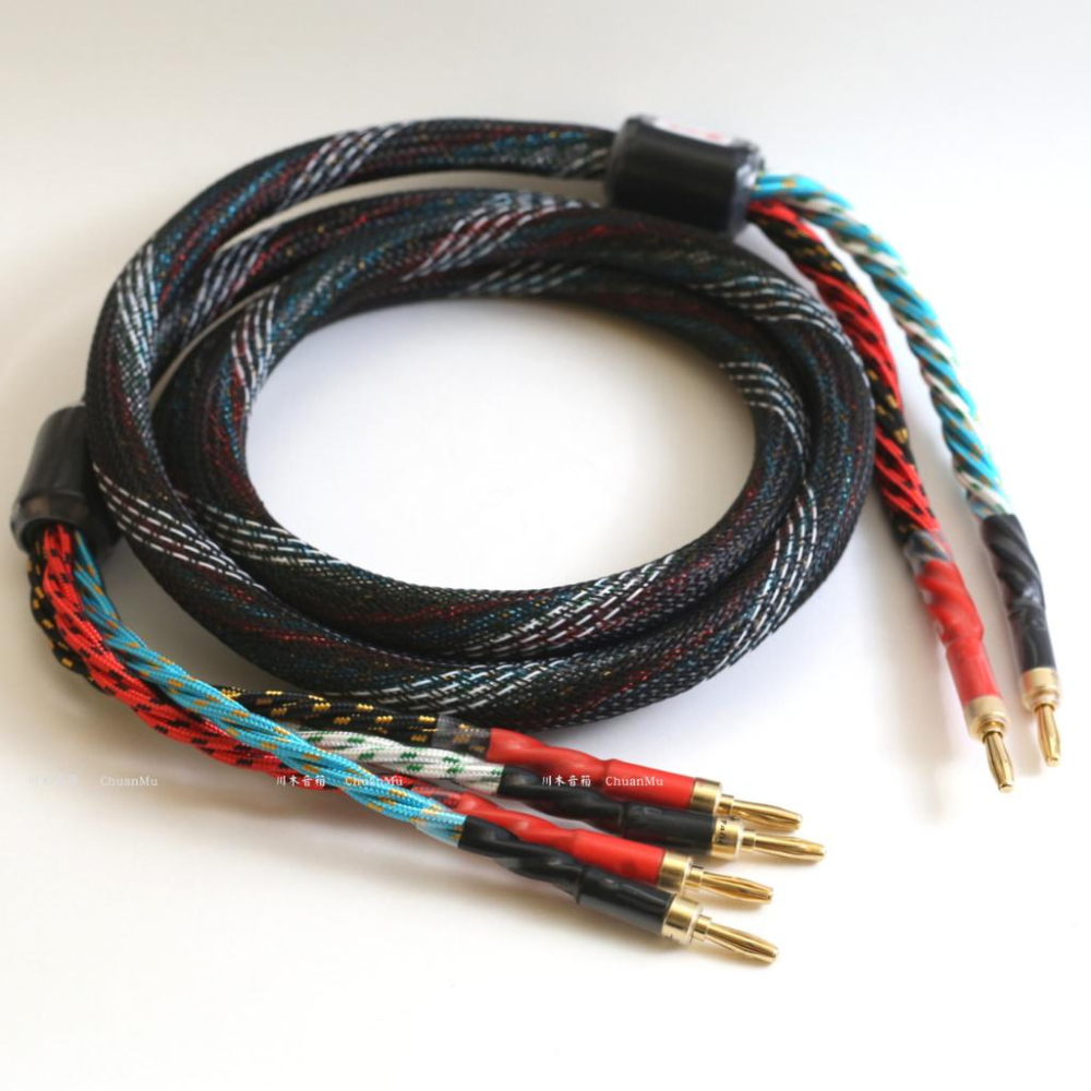 川木T019 二分四喇叭線 美國西電 發燒級 4N純銅 功放 hifi 音響 音箱 香蕉頭 喇叭線 Bi-wire-細節圖3