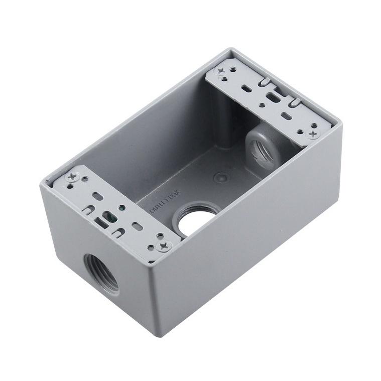 電源盒兩孔鋁製防磁電源盒 插座盒【川木】台灣現貨【P277】底座 鋁盒 工業風 電源盒 COOPER IG8300可用-細節圖4