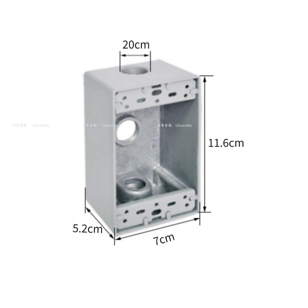 電源盒兩孔鋁製防磁電源盒 插座盒【川木】台灣現貨【P277】底座 鋁盒 工業風 電源盒 COOPER IG8300可用-細節圖7