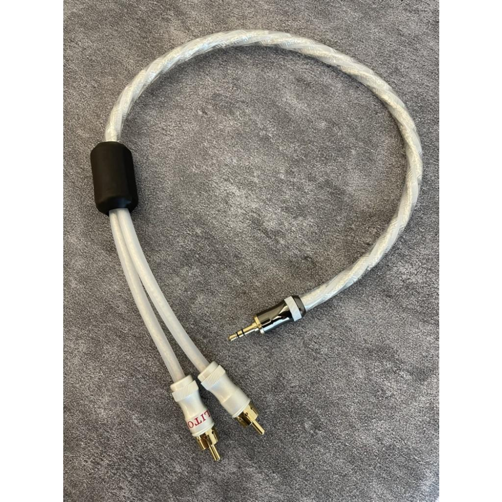 川木11 立頓鍍銀3.5mm RCA信號線 電腦手機一分二 轉RCA雙蓮花 信號線 發燒HiFi 音頻線 0.5米-細節圖4