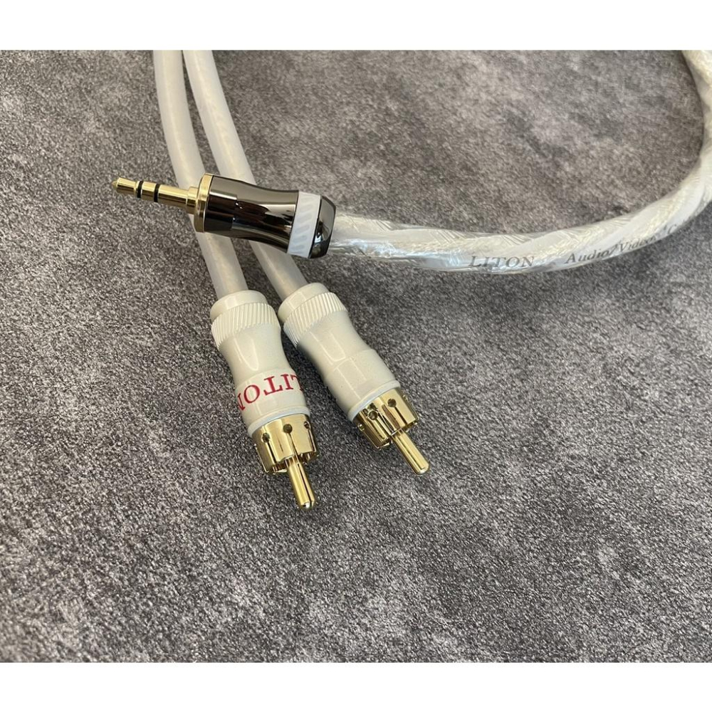 川木11 立頓鍍銀3.5mm RCA信號線 電腦手機一分二 轉RCA雙蓮花 信號線 發燒HiFi 音頻線 0.5米-細節圖5