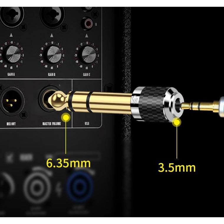 發燒級鍍金6.5轉3.5轉換頭【川木】全新現貨【P234】6.5大三芯公音訊轉接頭 碳纖維材質-細節圖4