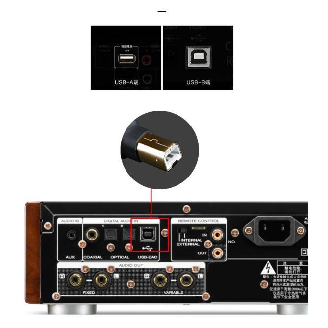 川木  USB音訊線 dac解碼發燒線A-B單晶銅電腦音效卡方口 調音台 資料線-細節圖4