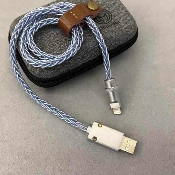川木 手工 6MM 單晶銅 APPLE蘋果傳輸線 手機數據線 USB to Lightning 汽車CARPLAY-細節圖4