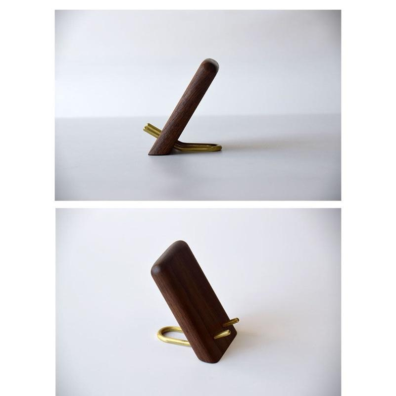 手機支架 手機架 北美黑胡桃木【川木】全新現貨【P202】精美手工黃銅原木 角度舒適 做工細膩 手工打磨 倒腳-細節圖9