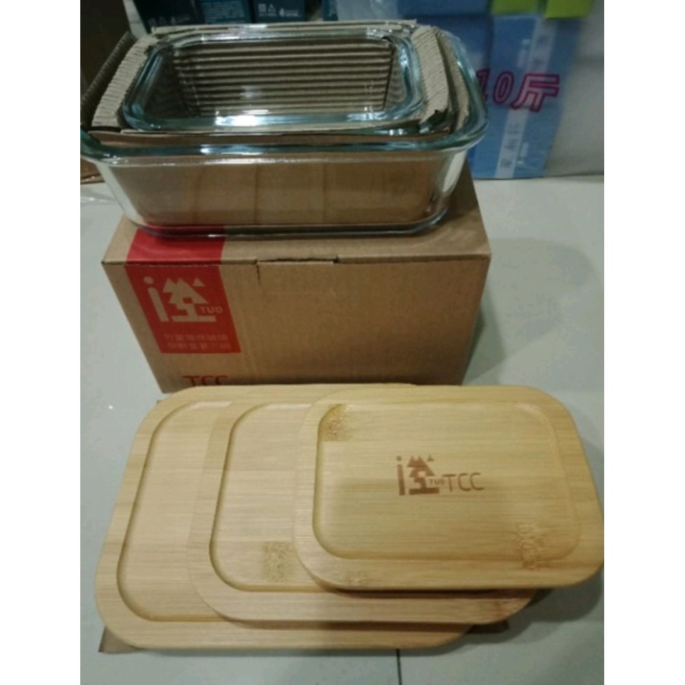 竹蓋環保玻璃保鮮盒一套三入（400ml．630ml．1000ml）-細節圖2