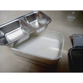 YU Living 分隔便當盒 304不鏽鋼 不鏽鋼 分層便當盒 附餐具 便當盒 餐盒 午餐盒-細節圖5