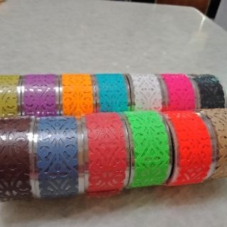 即將完售 蕾絲花邊貼 紙膠帶 手作材料 禮物包裝 卡片花邊 1.8*100cm 有7色-細節圖4