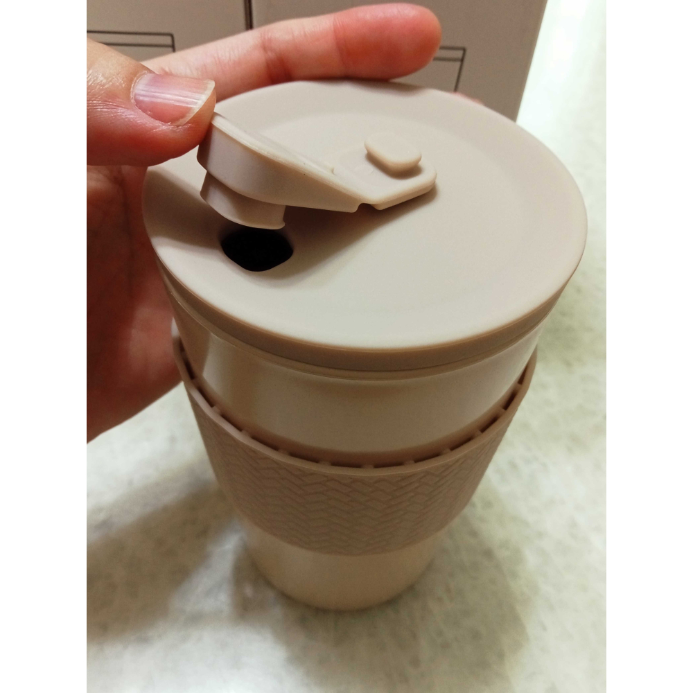 台橡 奶茶色減碳行動杯 環保咖啡杯 400ml耐熱-20~100度-細節圖4