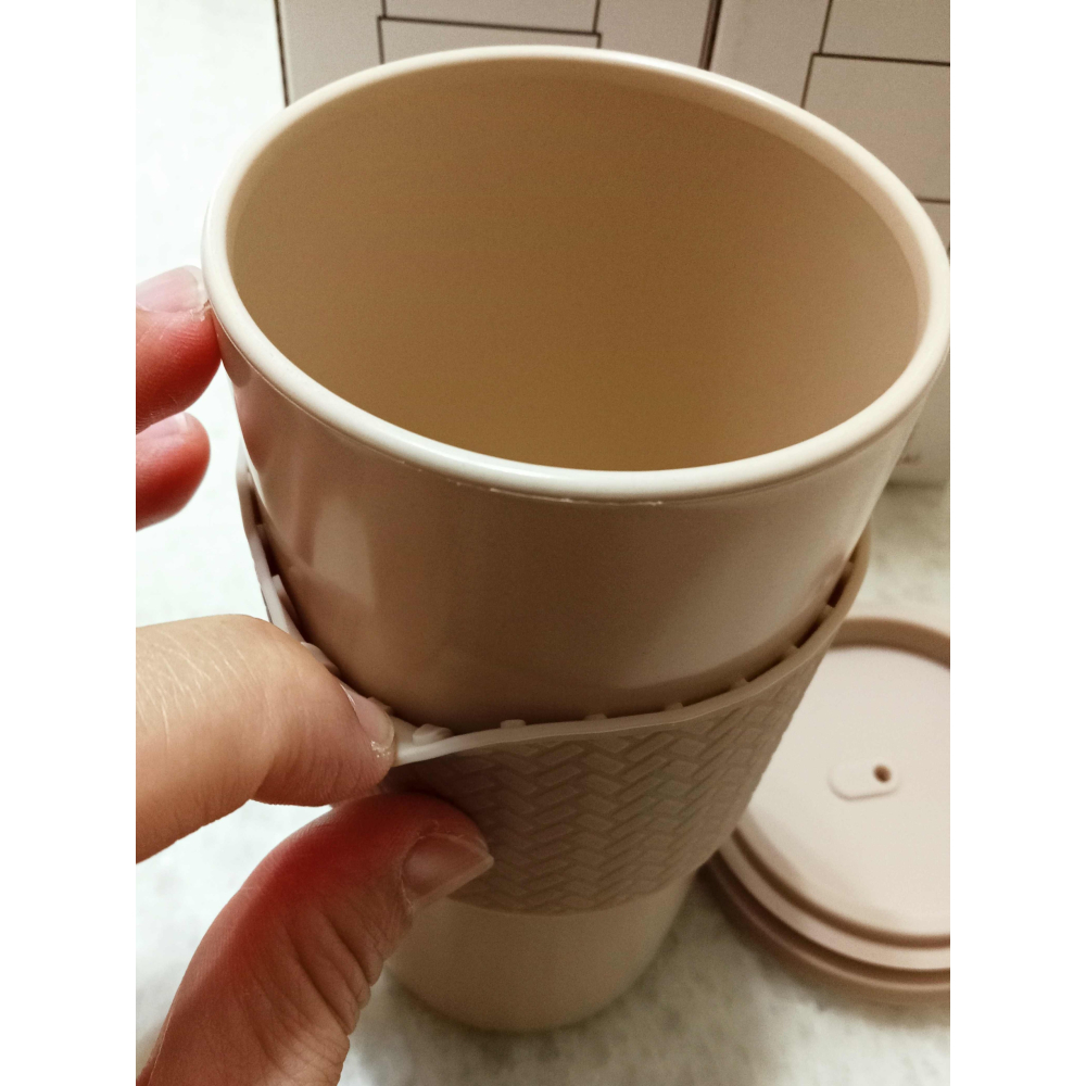 台橡 奶茶色減碳行動杯 環保咖啡杯 400ml耐熱-20~100度-細節圖5