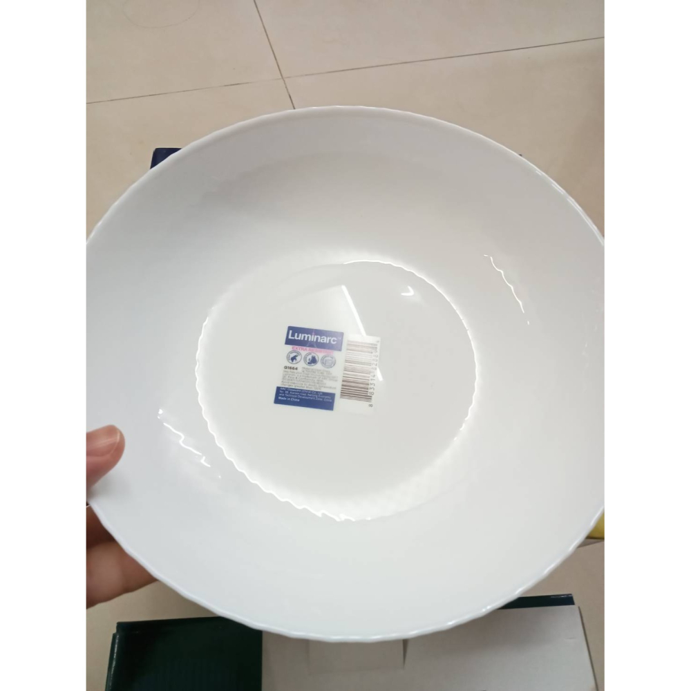 Luminarc 晶鑽浮雕白玉深盤 樂美雅 餐盤 Luminarc 法國 白玉玻璃-細節圖4